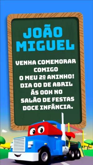 Convite de Aniversário Carl o Super Caminhão para Editar Online