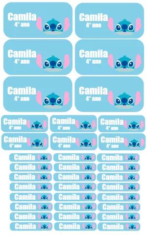 Etiqueta Escolar Stitch Editável para Imprimir