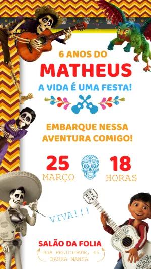 Convite Aniversário Viva! A Vida é uma Festa para Editar Online