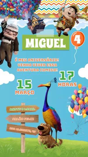 Convite de Aniversário Up Altas Aventuras para Editar Online
