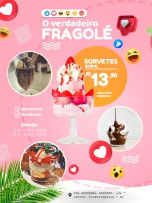 Folheto de Sorveteria com Fotos para Editar Online