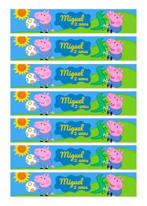 Rótulo de Garrafa George Pig para Aniversário Editável Online