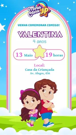 Convite de Aniversário Maria Clara e JP Céu Estrelado para Editar