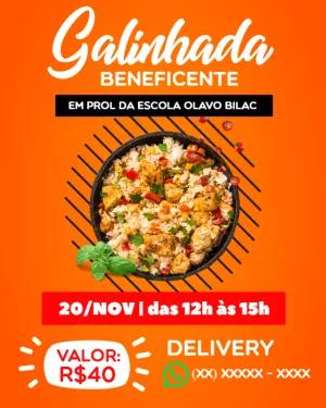 Cartaz de Galinhada Beneficente para Editar Online