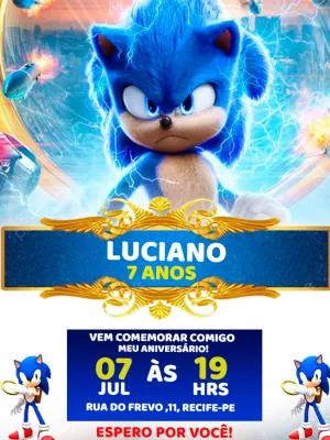 Convite de Aniversário do Sonic para Editar Online