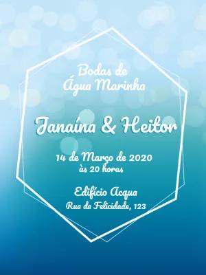 Convite Bodas de Água Marinha Moderno para Editar Online