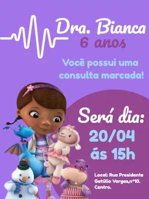 Convite Aniversário Doutora Brinquedos para Editar Online