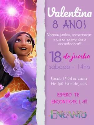 Convite de Aniversário Encanto Isabela para Editar Online