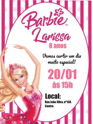 Convite de Aniversário Barbie para Editar Online