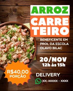 Cartaz de Arroz Carreteiro Rústico para Editar Online