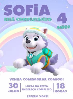 Convite Aniversário Everest Patrulha Canina Editável Online