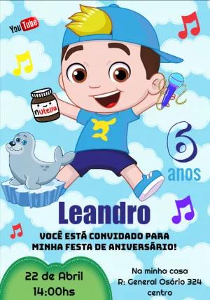 Convite de Aniversário Luccas Neto para Editar Online