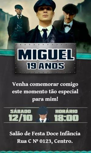 Convite Aniversário Peaky Blinders para Editar Online