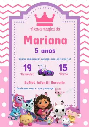 Convite Aniversário A Casa Mágica da Gabby para Editar Online