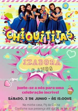 Convite de Aniversário Chiquititas para Editar Online