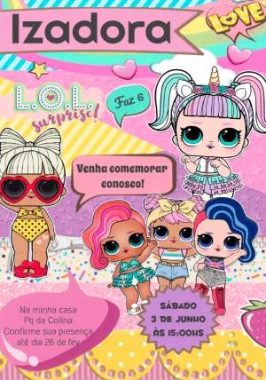 Convite de Aniversário LOL Surprise para Editar Online