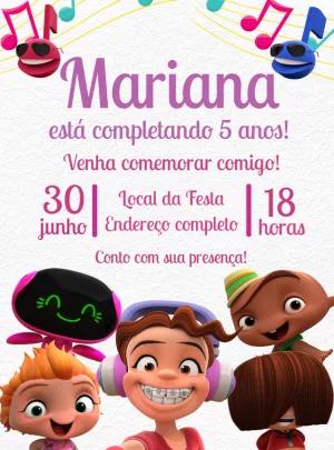 Convite Aniversário Beat Power Rockers para Editar Online