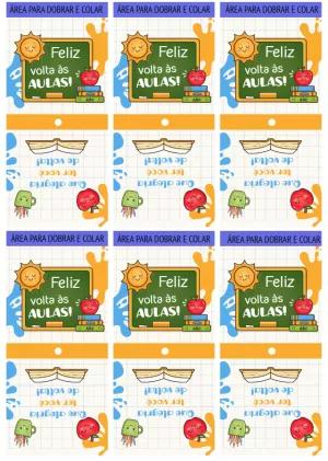 Capa de Pirulito Volta às Aulas com Personagens para Editar