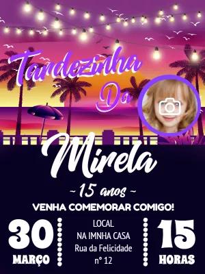 Convite Aniversário Tardezinha com Foto para Editar Online