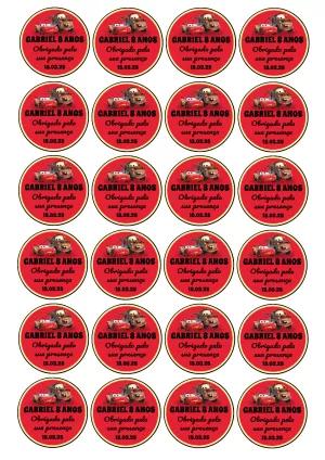 Tag Aniversário Carros McQueen para Editar Online
