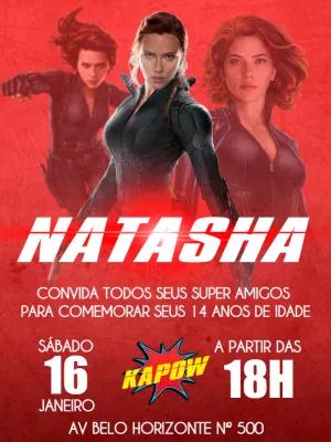 Convite de Aniversário Viúva Negra para Editar Online