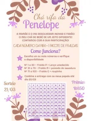 Convite Chá Rifa Jardim Encantado para Editar Online