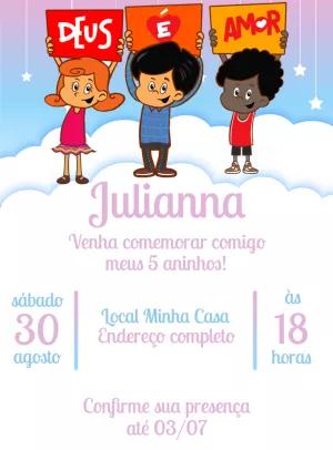 Convite Aniversário 3 Palavrinhas com Personagens para Editar