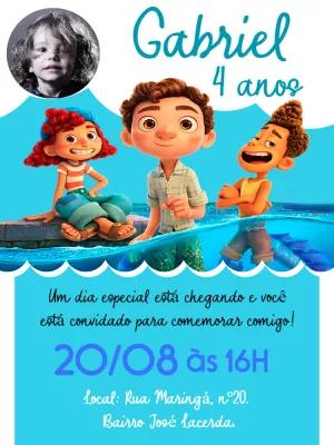 Convite Aniversário Luca com Foto para Editar Online