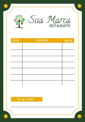 Comanda de Restaurante Profissional para Editar Online