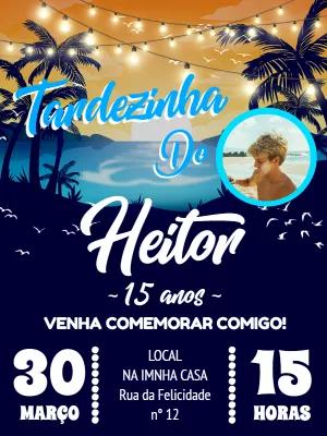 Convite Aniversário Tardezinha com Foto para Editar Online