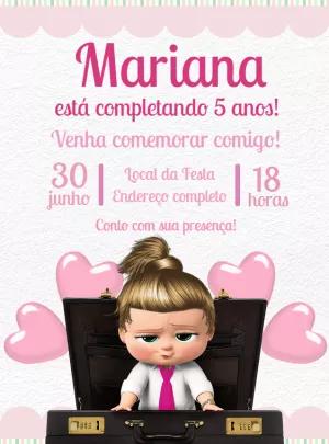 Convite Aniversário Poderosa Chefinha para Editar Online