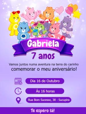 Convite Aniversário Ursinhos Carinhosos para Editar Online