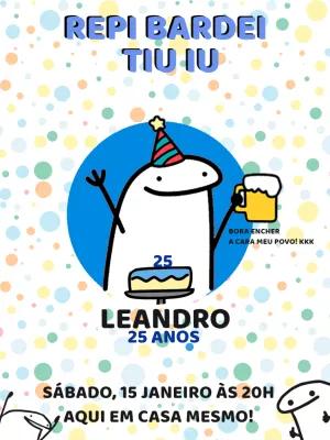Convite de Aniversário Flork com Cerveja para Editar Online