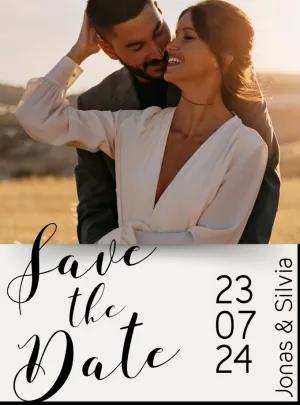 Save the Date de Casamento com Foto para Editar Online