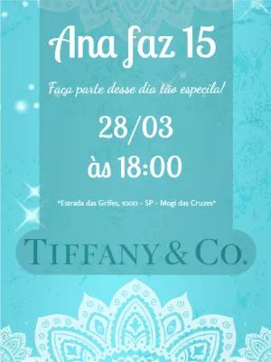 Convite de 15 Anos Estilo Tiffany & Co para Editar Online