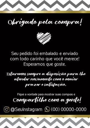 Cartão de Agradecimento Dourado e Preto para Editar Online