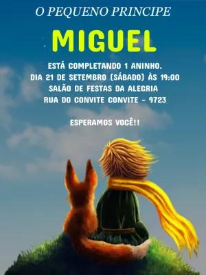 Convite Aniversário O Pequeno Príncipe para Editar Online