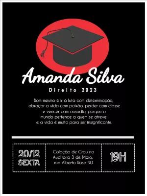 Convite de Formatura Direito Elegante para Editar Online