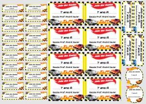 Etiquetas Escolares Hot Wheels Editáveis Online para Imprimir