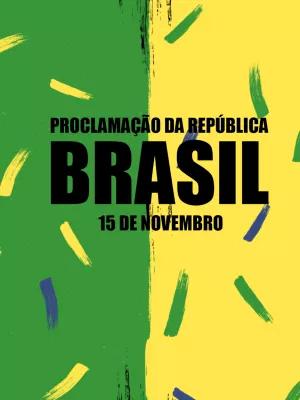 Arte Proclamação da República com Tema Brasil para Editar Online