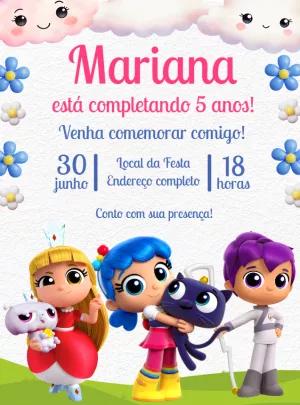 Convite de Aniversário Vera e o Reino do Arco Íris para Editar