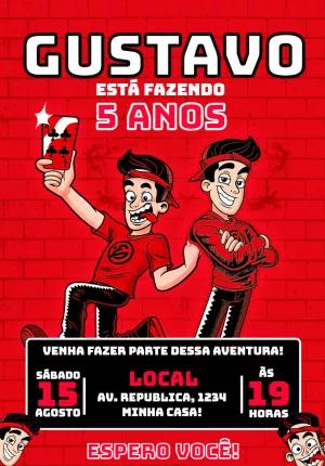 Convite de Aniversário Enaldinho com Personagens para Editar