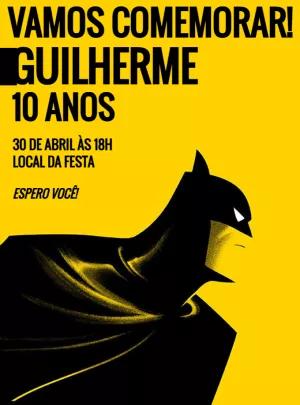Convite de Aniversário Batman Editável Online