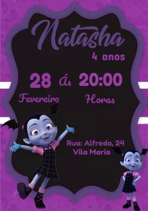 Convite de Aniversário Vampirina para Editar Online