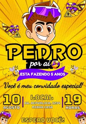 Convite de Aniversário Natan Por Ai para Editar e Imprimir