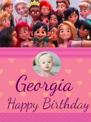 Princesses Birthday Invitation with Photo to Edit Online