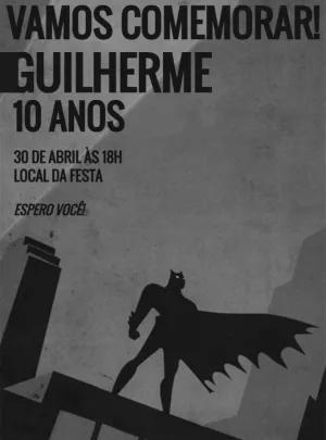 Convite de Aniversário Batman para Editar e Enviar Online