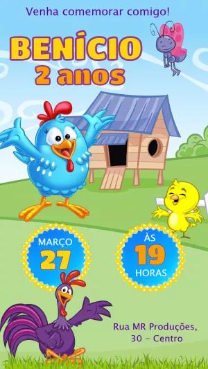 Convite Aniversário Galinha Pintadinha para Editar Online