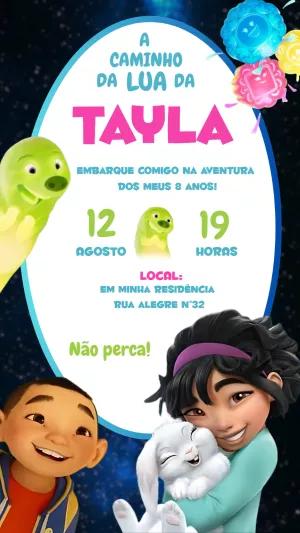 Convite de Aniversário A Caminho da Lua para Editar Online
