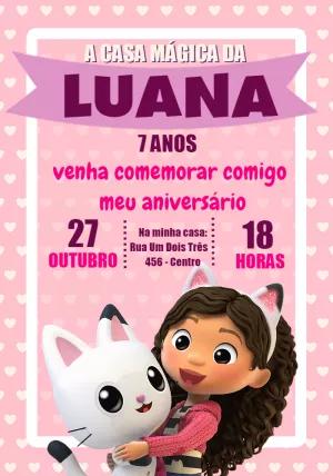 Convite Aniversário A Casa Mágica da Gabby para Editar Online